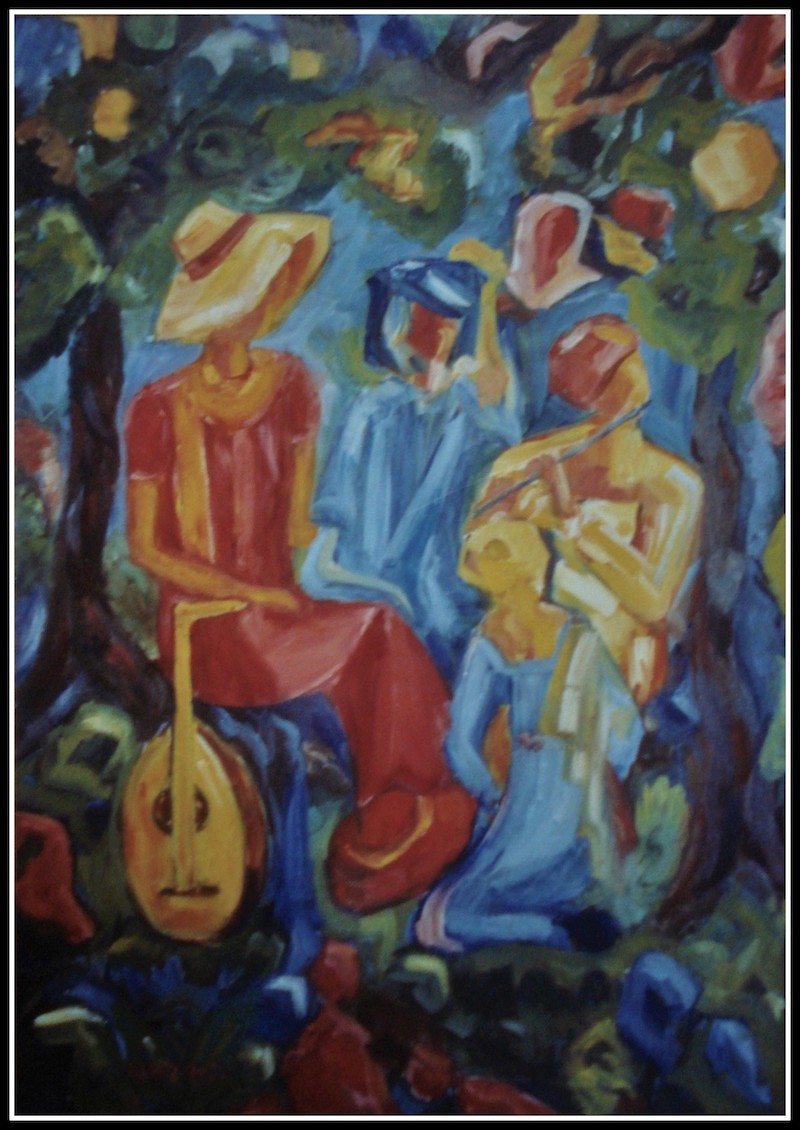 Garden Party with Lute and Flute