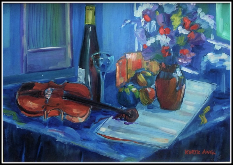 Violin and Wine Bottle